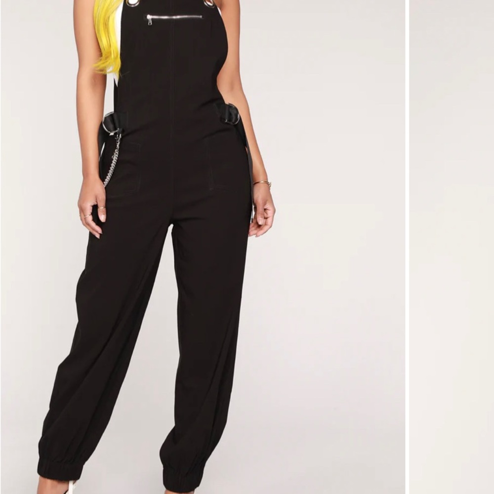 Fashion Nova Overall Black Jumpsuit new with tags